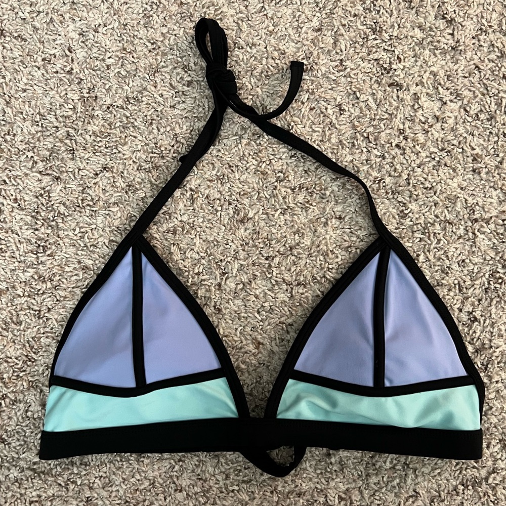 Color Block Triangle Bikini Top
